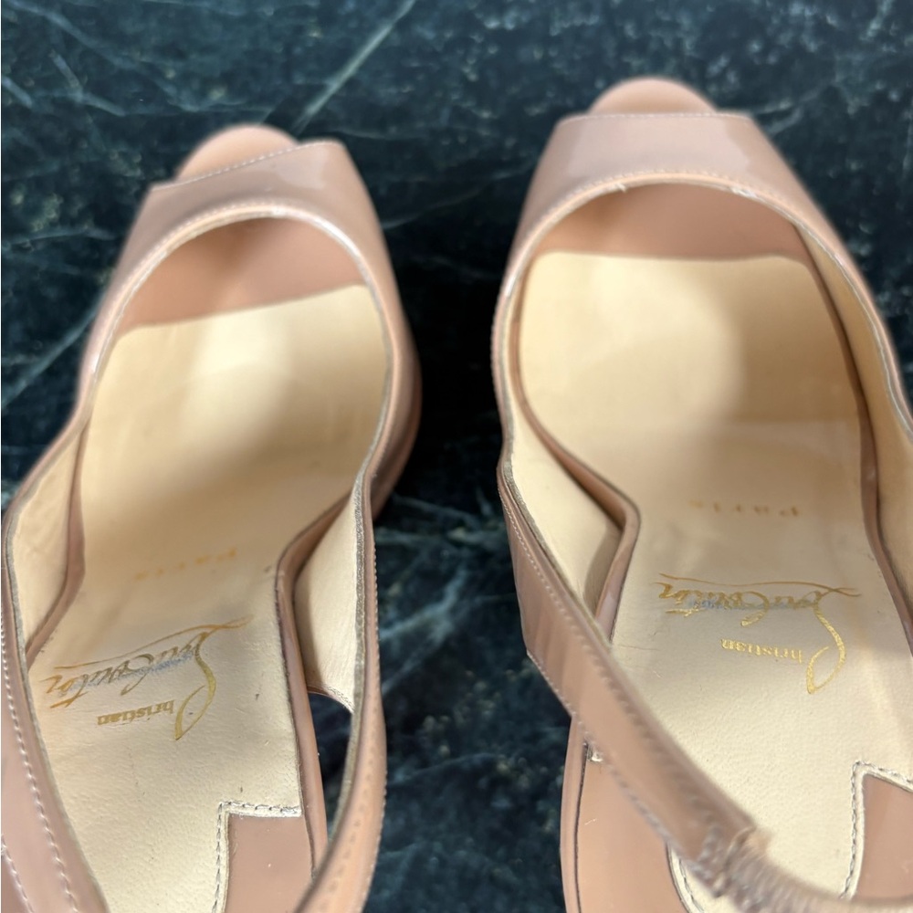 Louboutin slingback peep toe heels - Picture 6 of 13